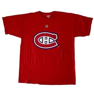 NHL GOMEZ 91 MONTREAL CANADIENS x REEBOK Red T Shirt in Small